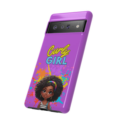 Melanin Curly Hair Afro Girl Phone Case - for iPhone, Samsung, and Google Phones