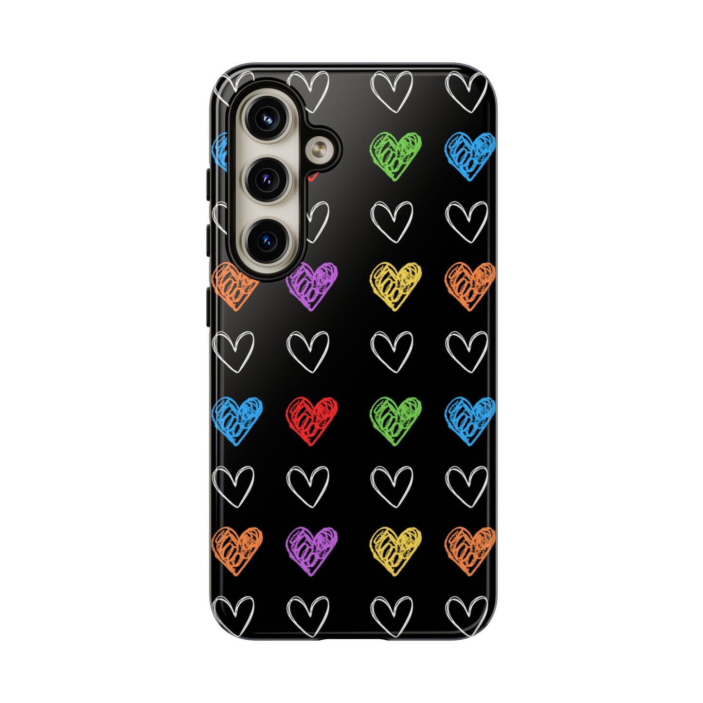 Colored Hearts Phone Case - for Apple, Samsung, and Google Phones