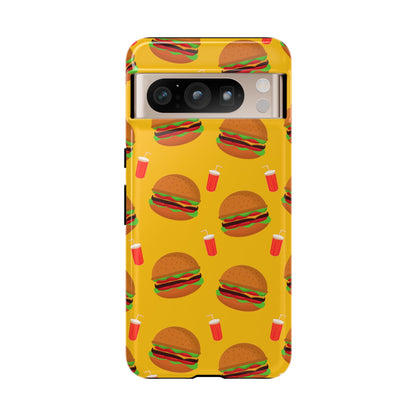 Burger and Drinks Phone Case - for Apple, Samsung, and Google Phones