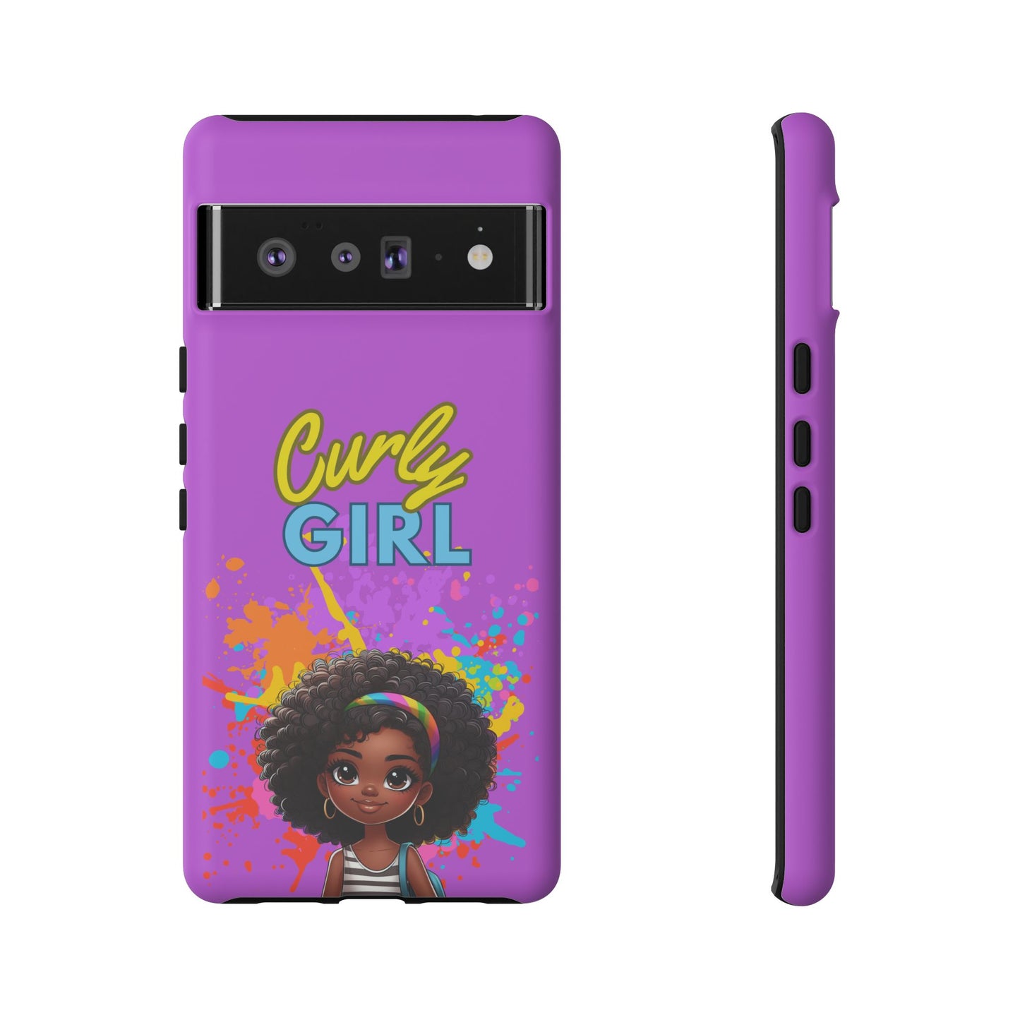 Melanin Curly Hair Afro Girl Phone Case - for iPhone, Samsung, and Google Phones