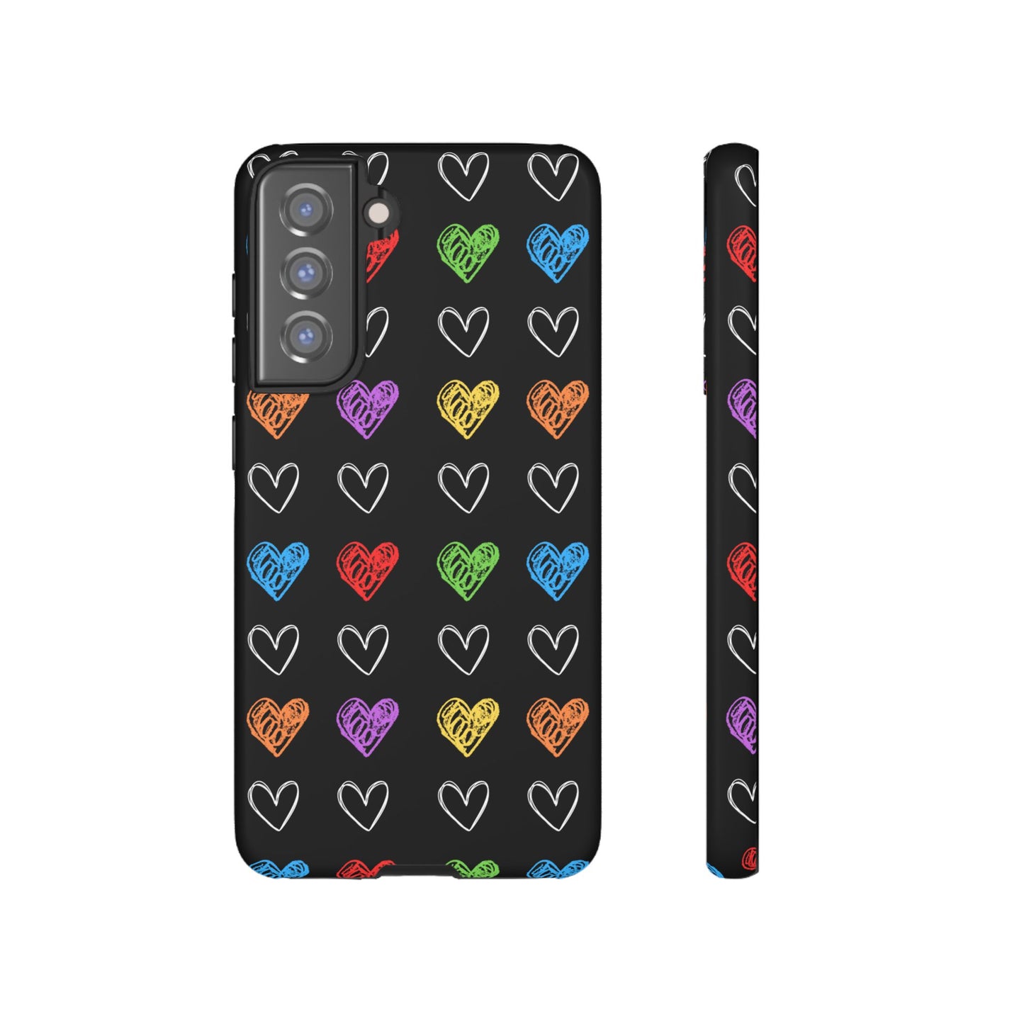 Colored Hearts Phone Case - for Apple, Samsung, and Google Phones