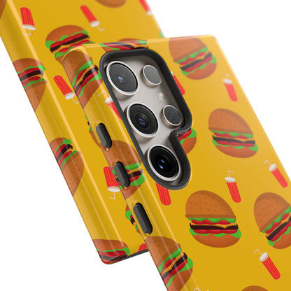 Burger and Drinks Phone Case - for Apple, Samsung, and Google Phones