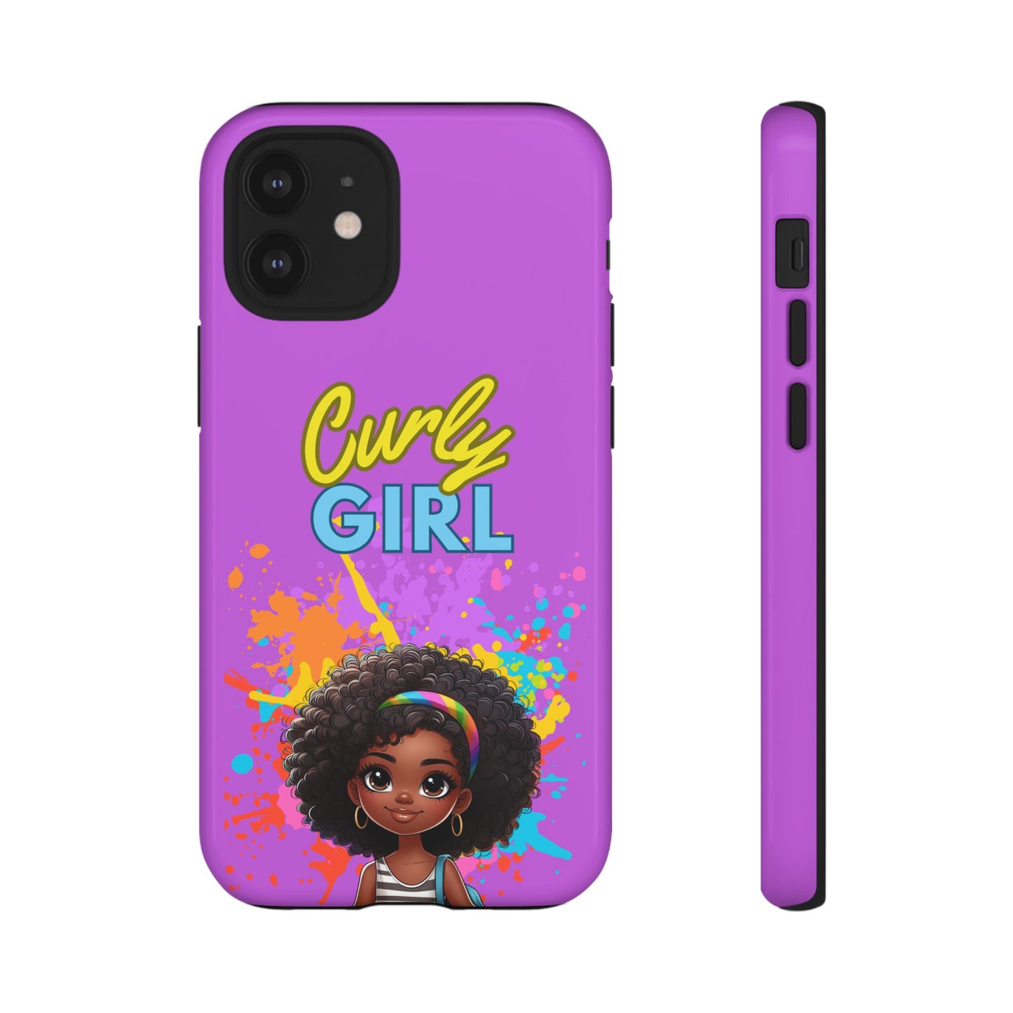 Melanin Curly Hair Afro Girl Phone Case - for iPhone, Samsung, and Google Phones