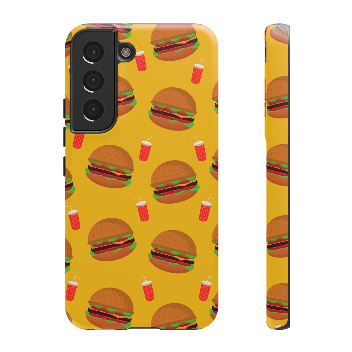 Burger and Drinks Phone Case - for Apple, Samsung, and Google Phones