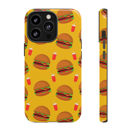 Burger and Drinks Phone Case - for Apple, Samsung, and Google Phones