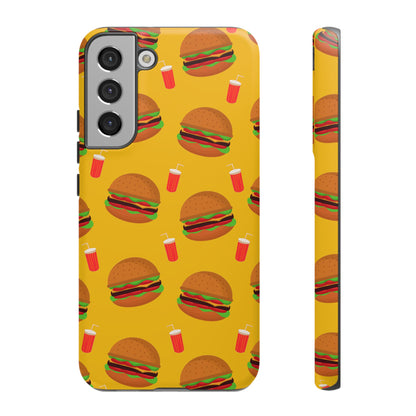 Burger and Drinks Phone Case - for Apple, Samsung, and Google Phones