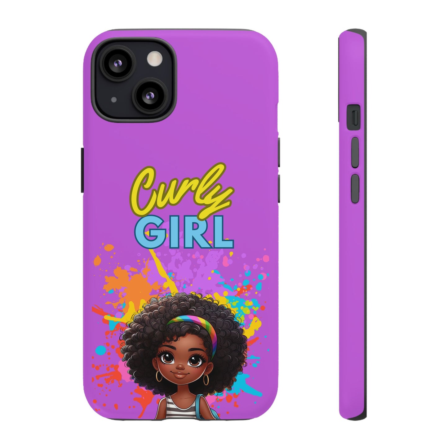 Melanin Curly Hair Afro Girl Phone Case - for iPhone, Samsung, and Google Phones