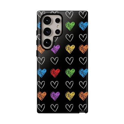 Colored Hearts Phone Case - for Apple, Samsung, and Google Phones