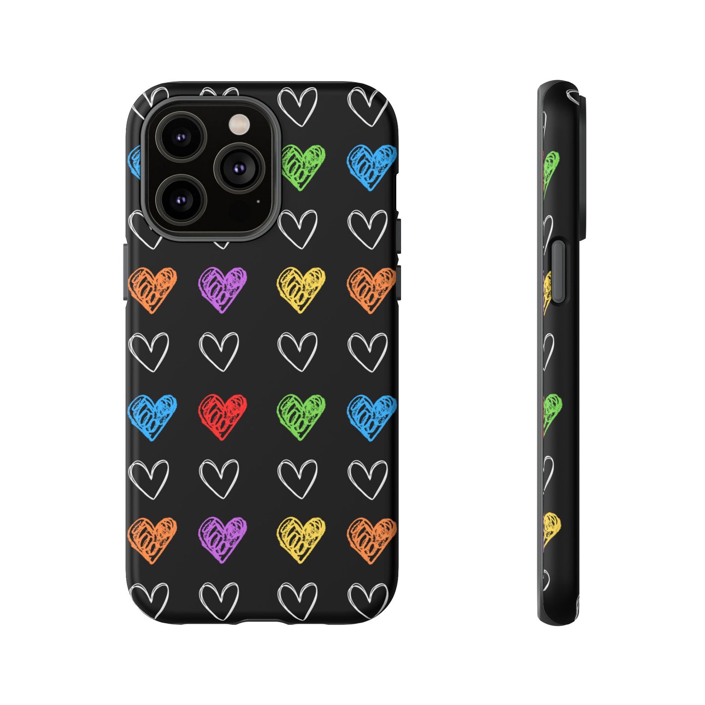 Colored Hearts Phone Case - for Apple, Samsung, and Google Phones