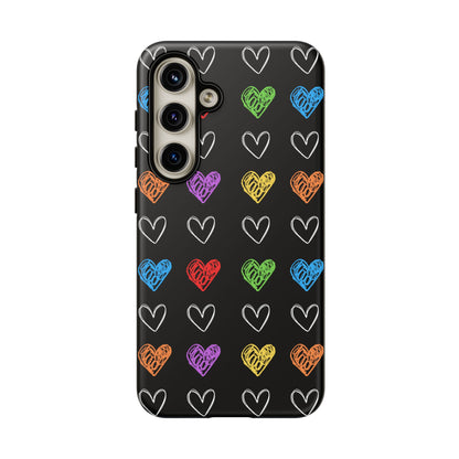 Colored Hearts Phone Case - for Apple, Samsung, and Google Phones