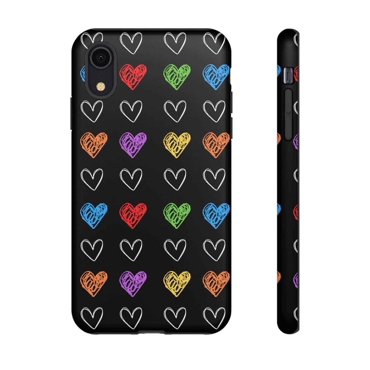 Colored Hearts Phone Case - for Apple, Samsung, and Google Phones