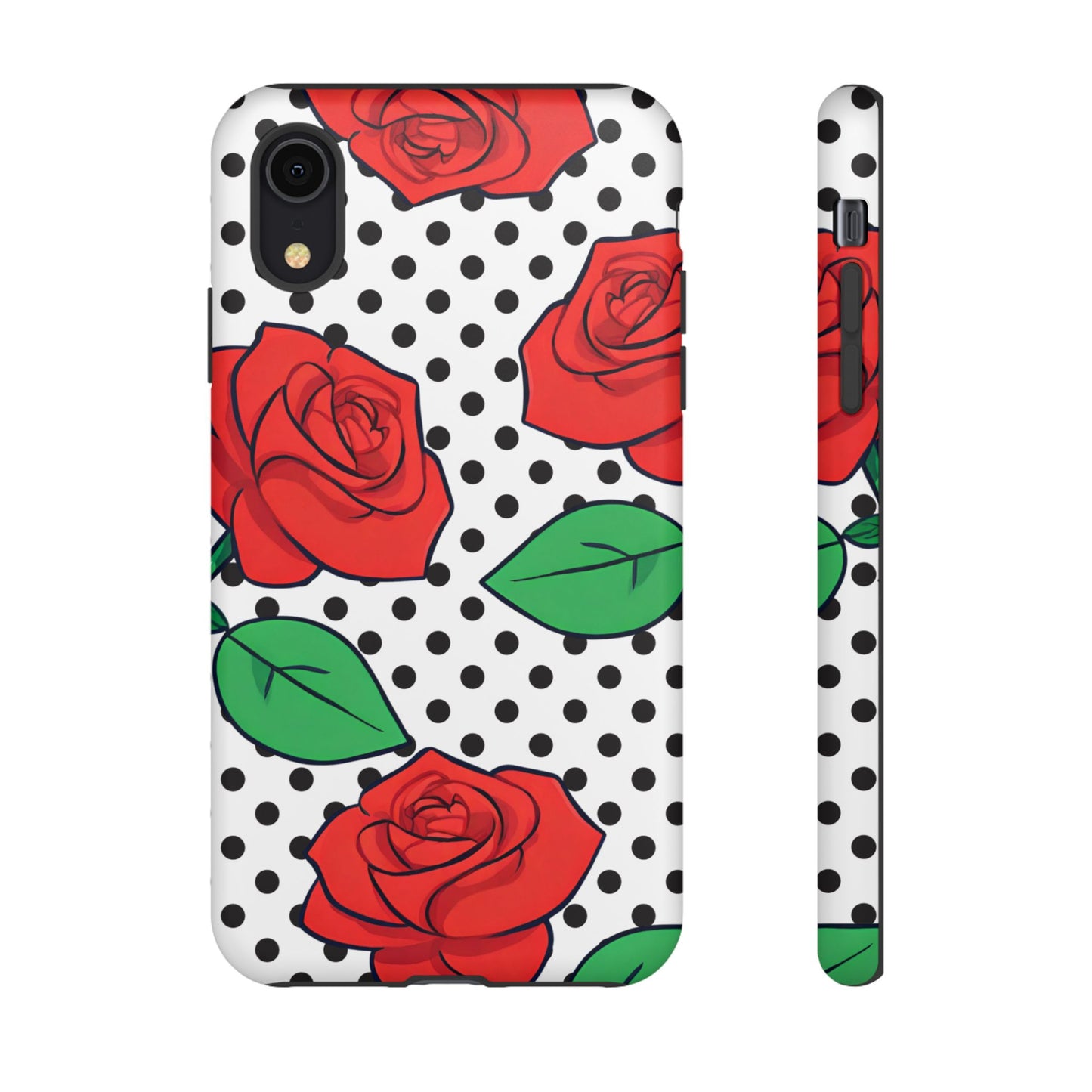 Polka Dot and Roses Phone Case - for Apple, Samsung, and Google Phones