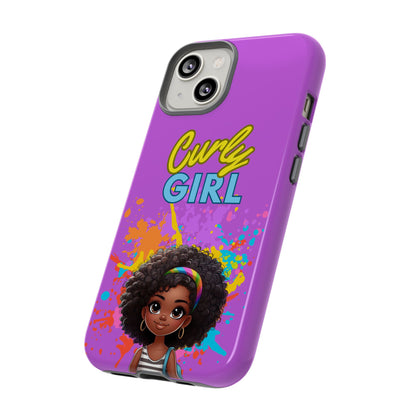 Melanin Curly Hair Afro Girl Phone Case - for iPhone, Samsung, and Google Phones