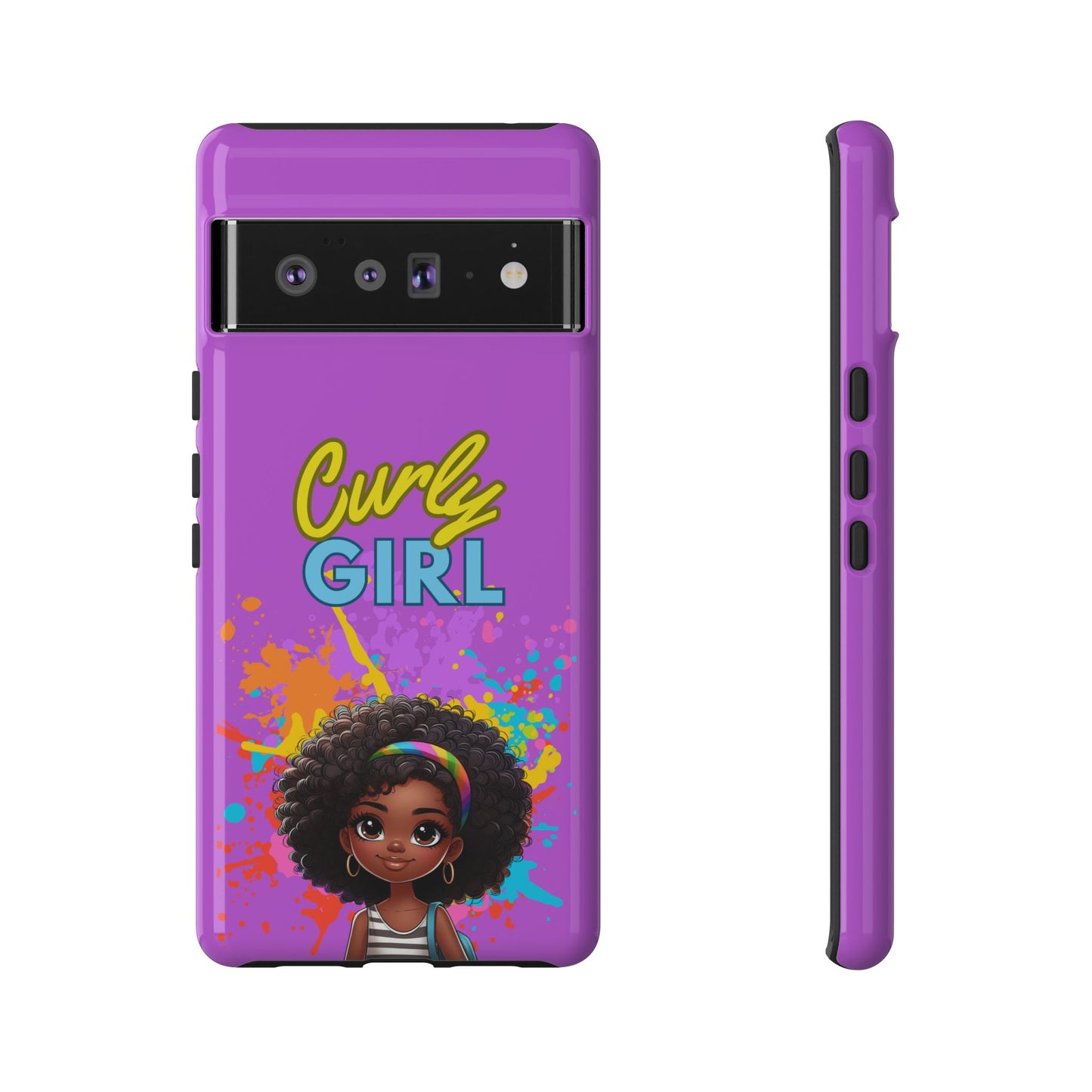 Melanin Curly Hair Afro Girl Phone Case - for iPhone, Samsung, and Google Phones