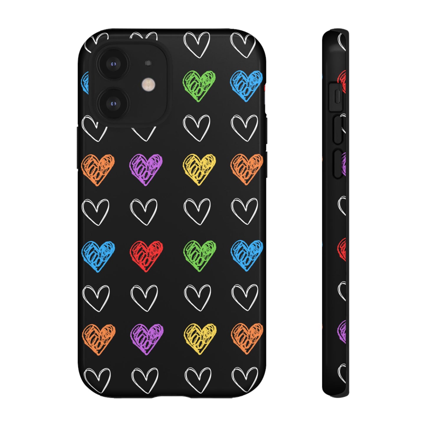 Colored Hearts Phone Case - for Apple, Samsung, and Google Phones