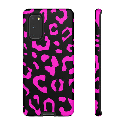 Black and Pink Leopard Print Phone Case - for Apple, Samsung, and Google Phones