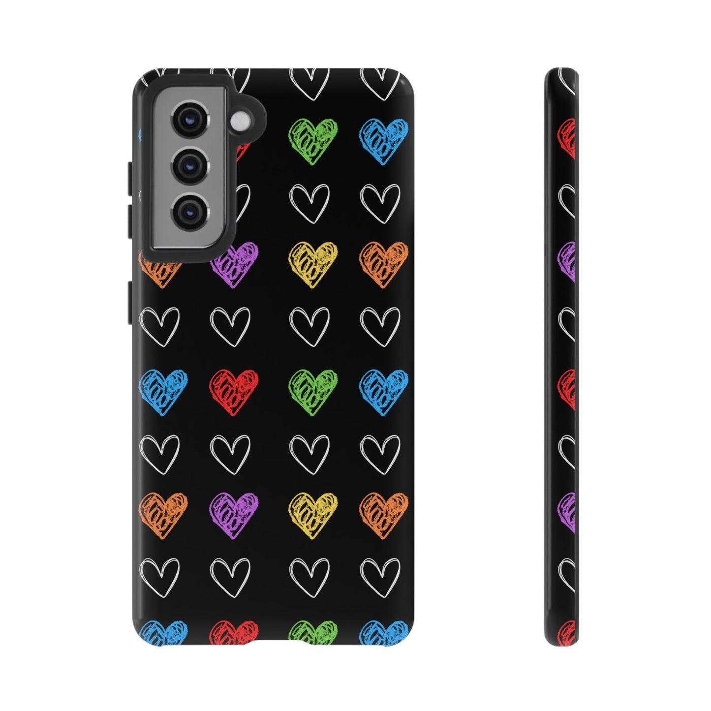 Colored Hearts Phone Case - for Apple, Samsung, and Google Phones