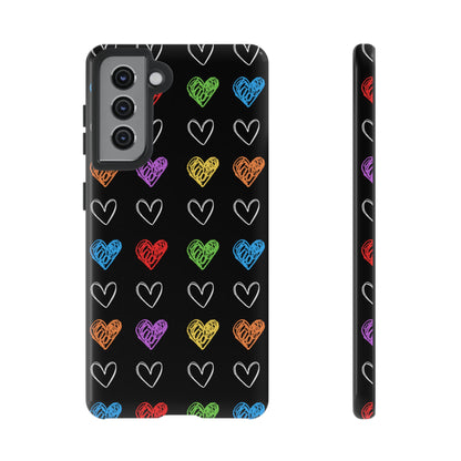 Colored Hearts Phone Case - for Apple, Samsung, and Google Phones