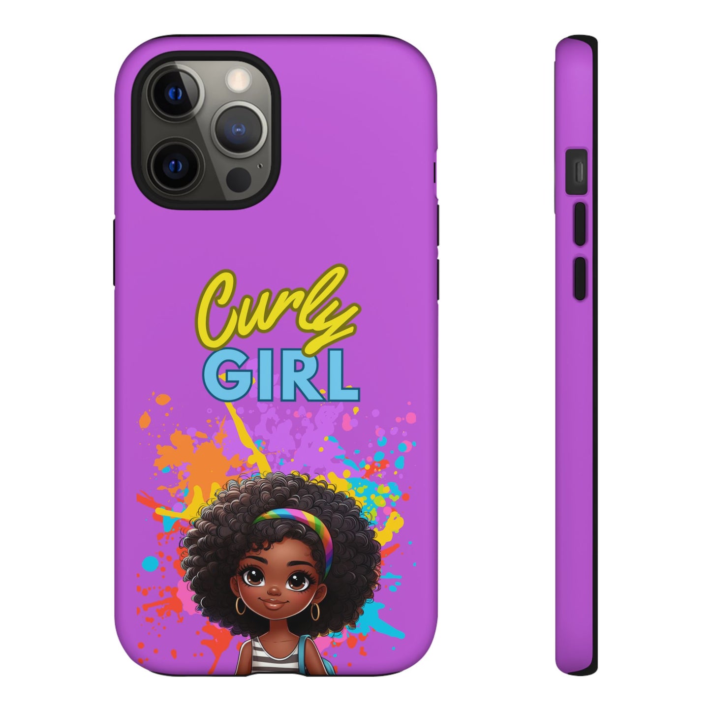 Melanin Curly Hair Afro Girl Phone Case - for iPhone, Samsung, and Google Phones