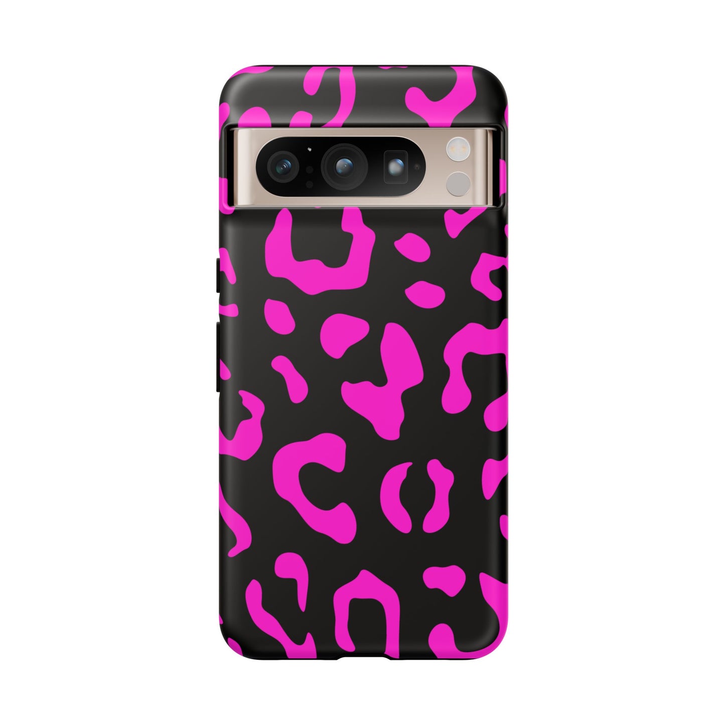 Black and Pink Leopard Print Phone Case - for Apple, Samsung, and Google Phones