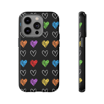 Colored Hearts Phone Case - for Apple, Samsung, and Google Phones