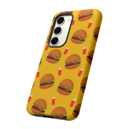 Burger and Drinks Phone Case - for Apple, Samsung, and Google Phones