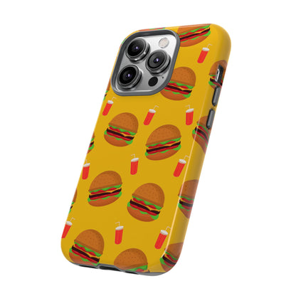 Burger and Drinks Phone Case - for Apple, Samsung, and Google Phones