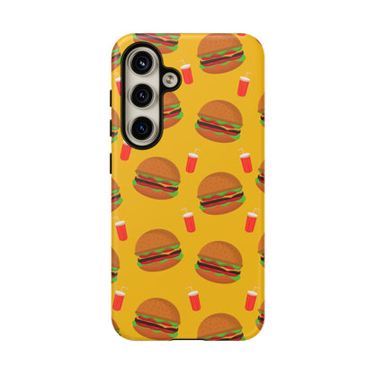 Burger and Drinks Phone Case - for Apple, Samsung, and Google Phones