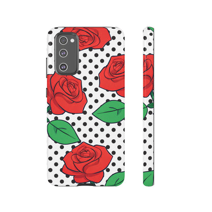 Polka Dot and Roses Phone Case - for Apple, Samsung, and Google Phones