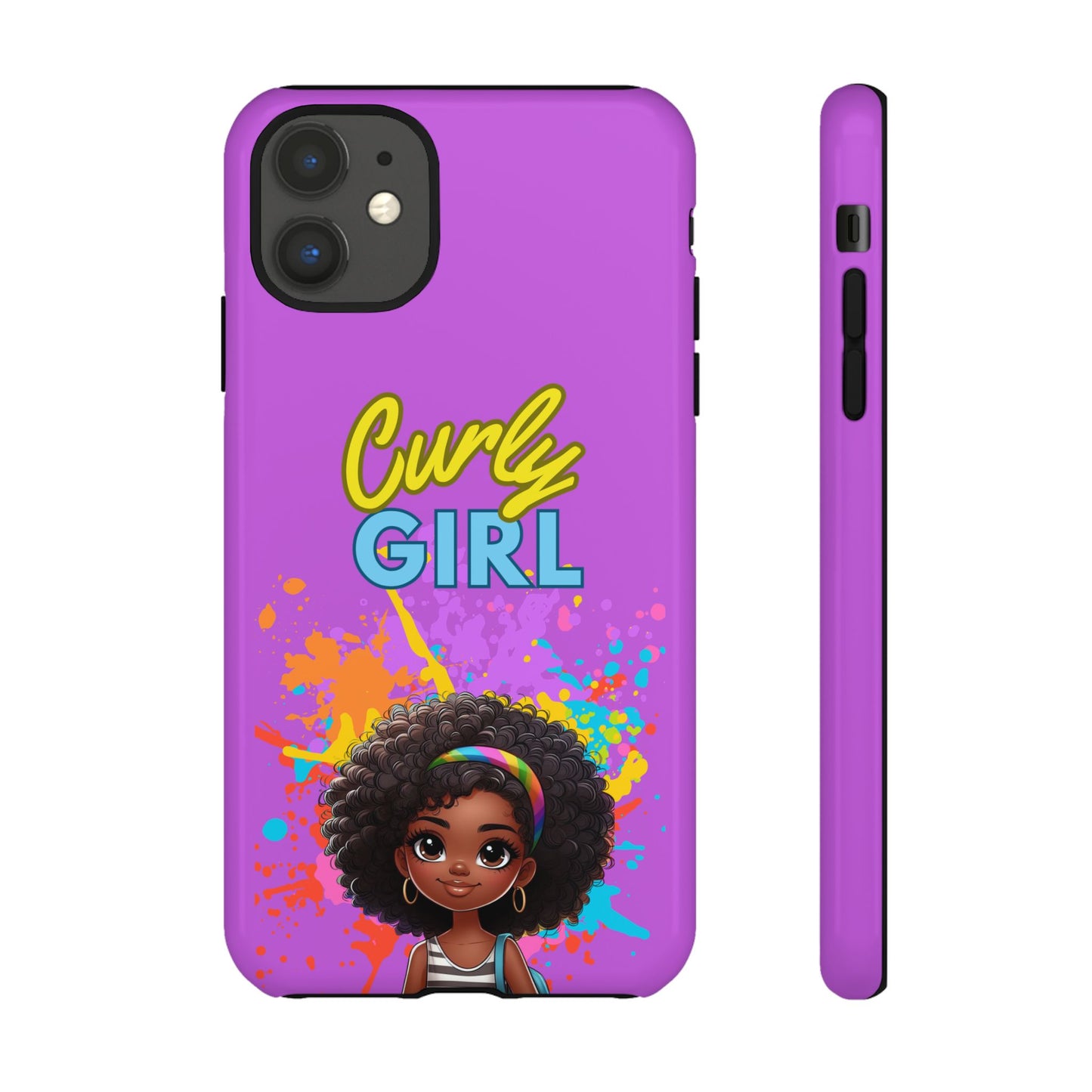 Melanin Curly Hair Afro Girl Phone Case - for iPhone, Samsung, and Google Phones