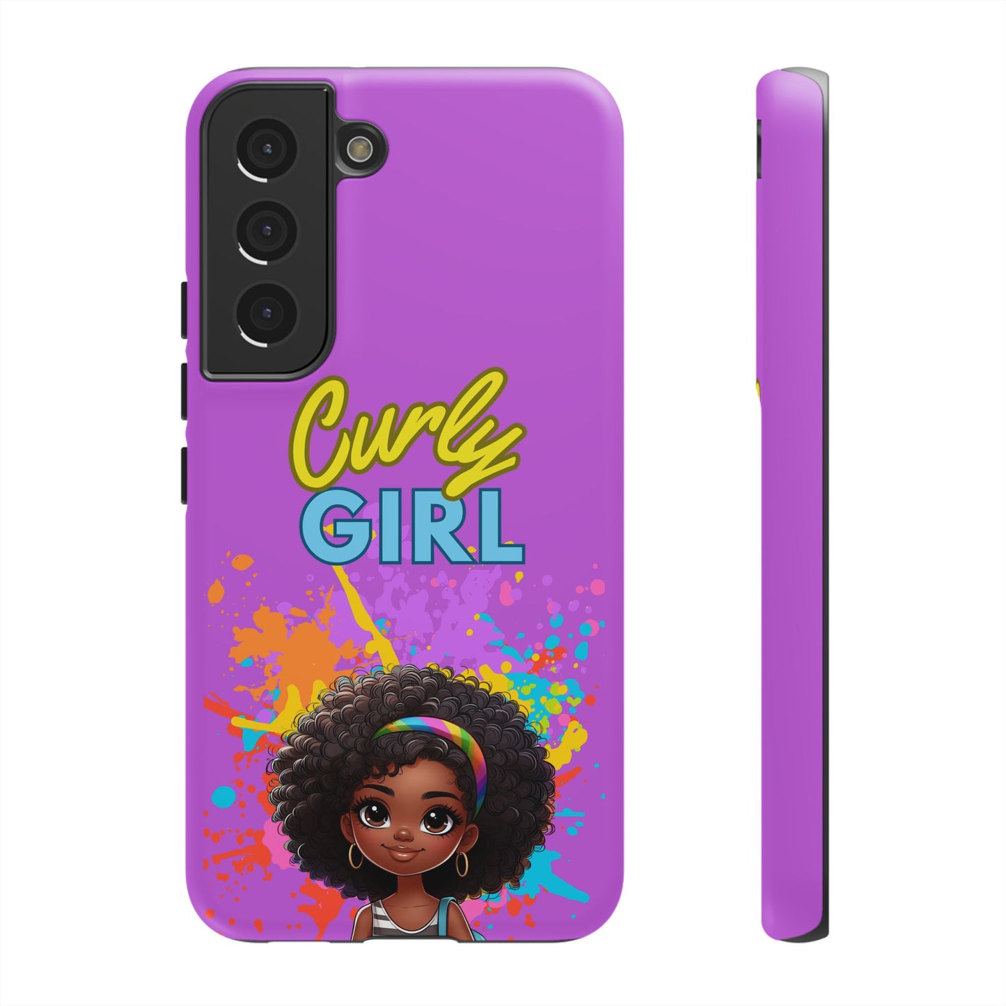 Melanin Curly Hair Afro Girl Phone Case - for iPhone, Samsung, and Google Phones