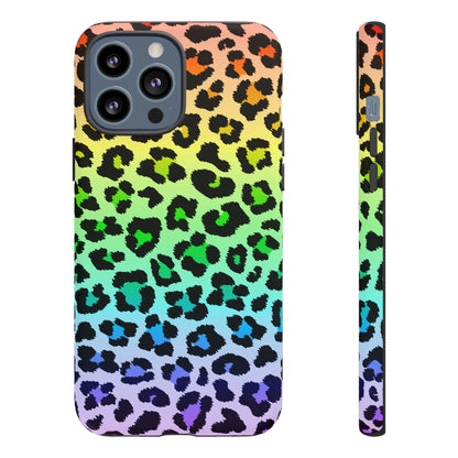 Rainbow Leopard Print Phone Case - for Apple, Samsung, and Google Phones