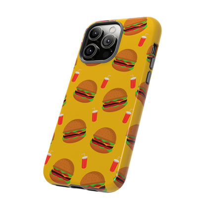 Burger and Drinks Phone Case - for Apple, Samsung, and Google Phones