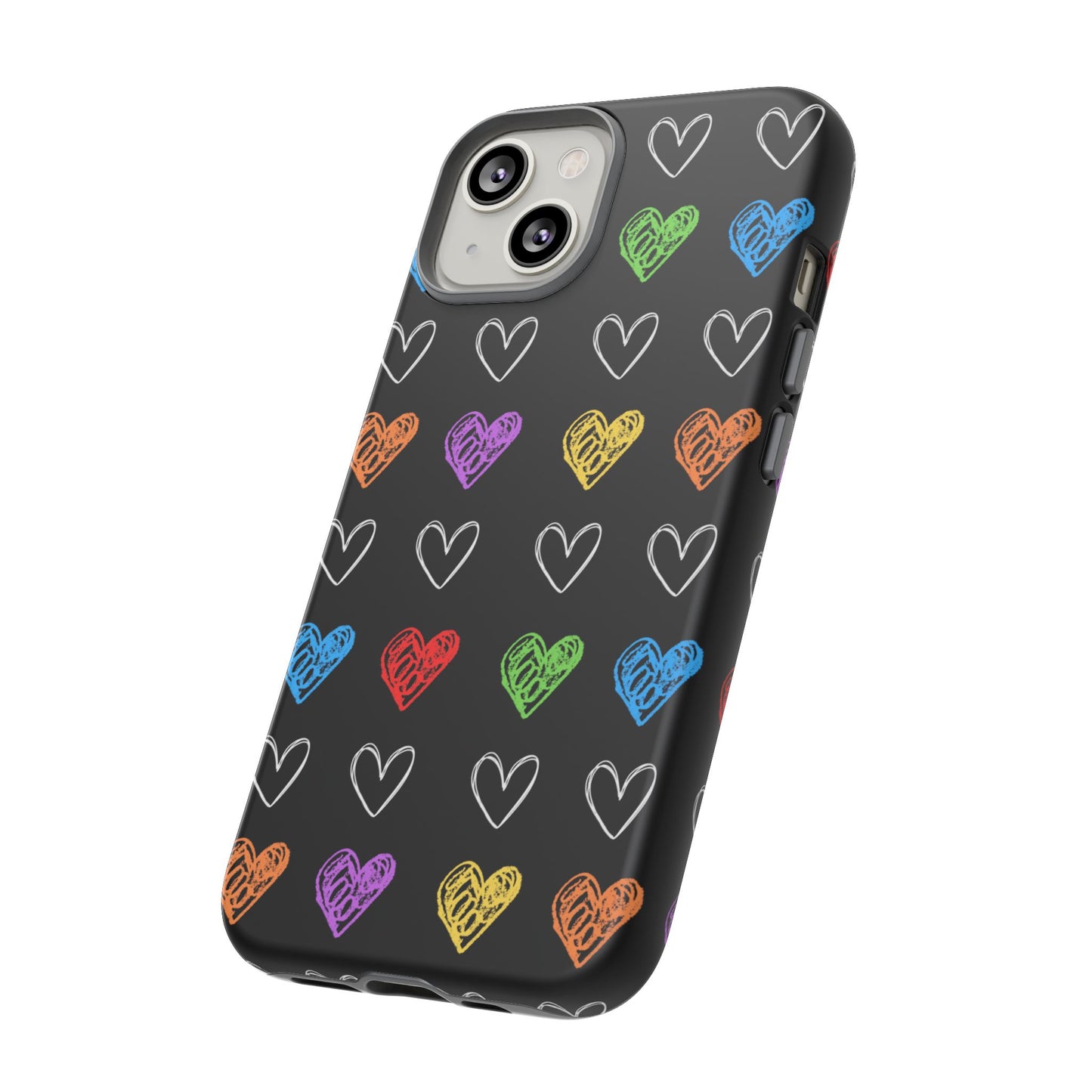 Colored Hearts Phone Case - for Apple, Samsung, and Google Phones