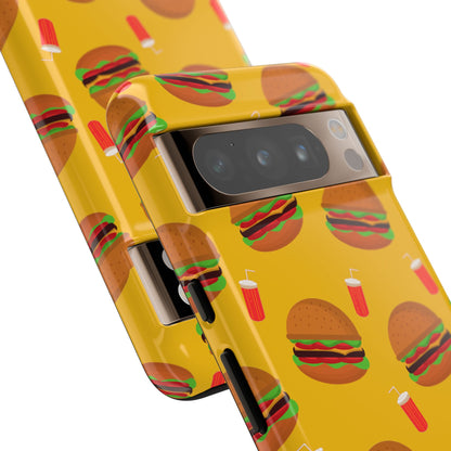 Burger and Drinks Phone Case - for Apple, Samsung, and Google Phones