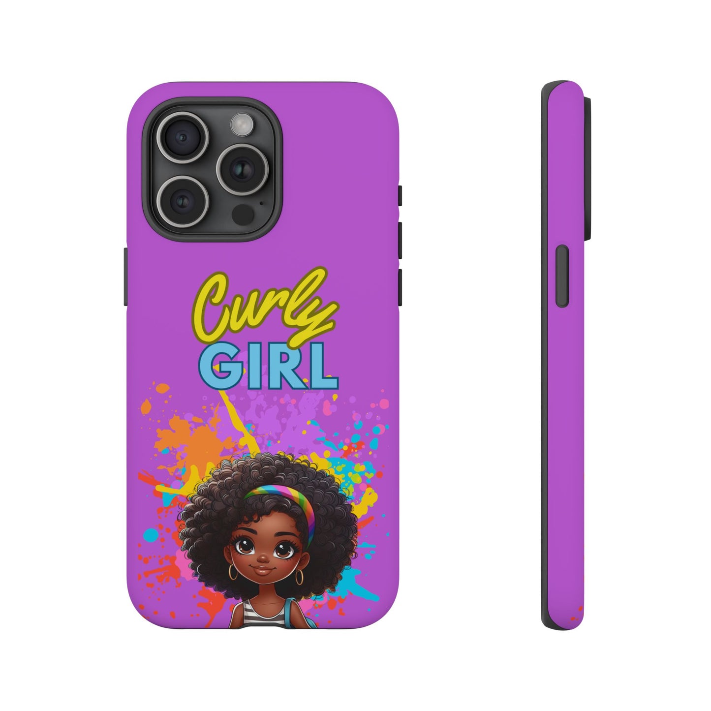 Melanin Curly Hair Afro Girl Phone Case - for iPhone, Samsung, and Google Phones