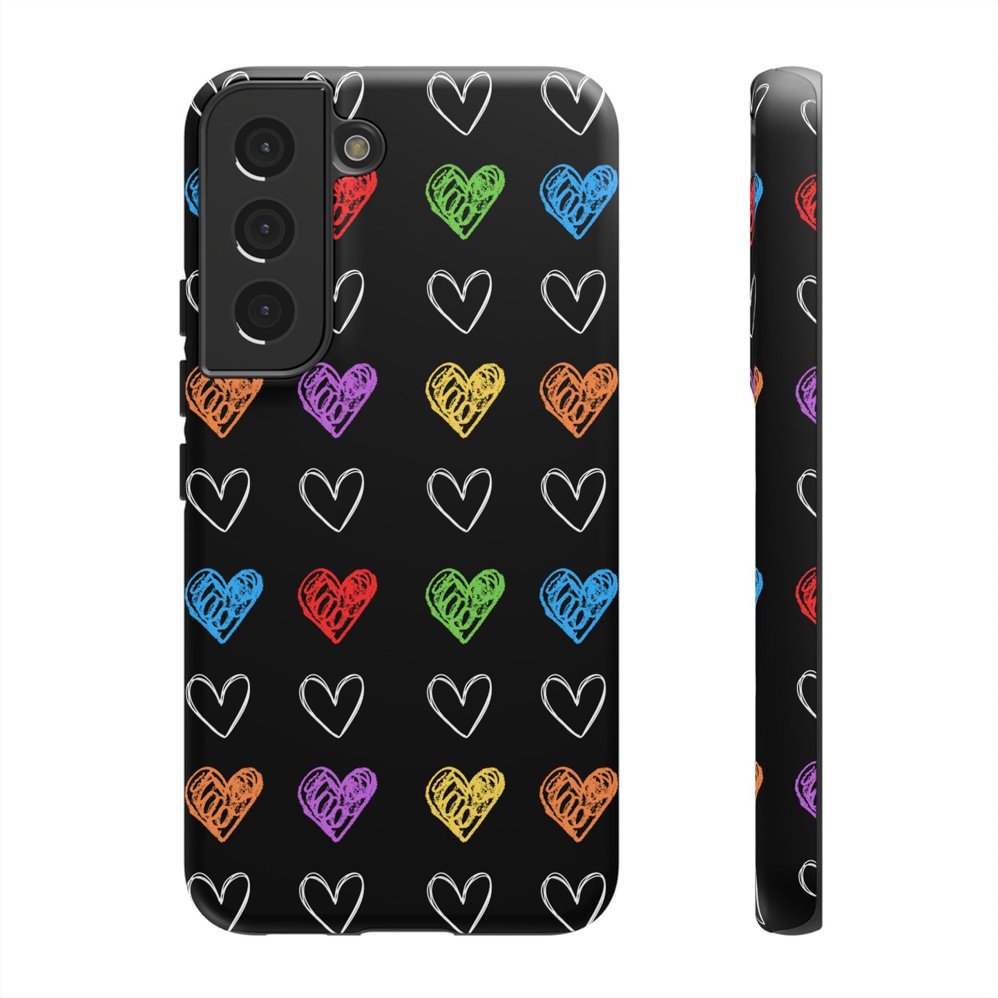 Colored Hearts Phone Case - for Apple, Samsung, and Google Phones