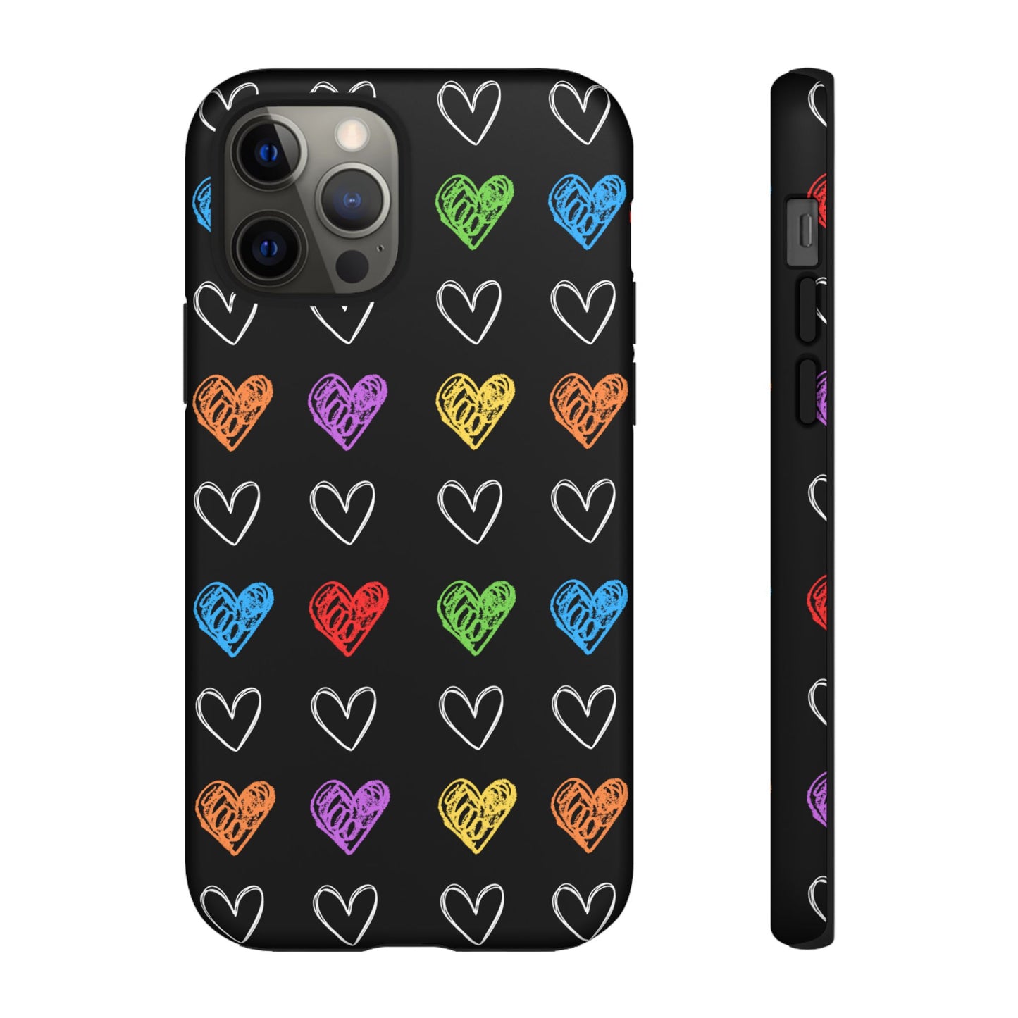 Colored Hearts Phone Case - for Apple, Samsung, and Google Phones