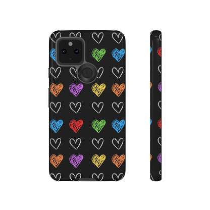 Colored Hearts Phone Case - for Apple, Samsung, and Google Phones