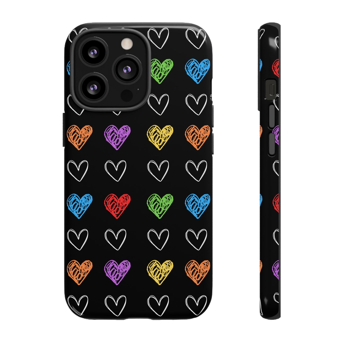 Colored Hearts Phone Case - for Apple, Samsung, and Google Phones