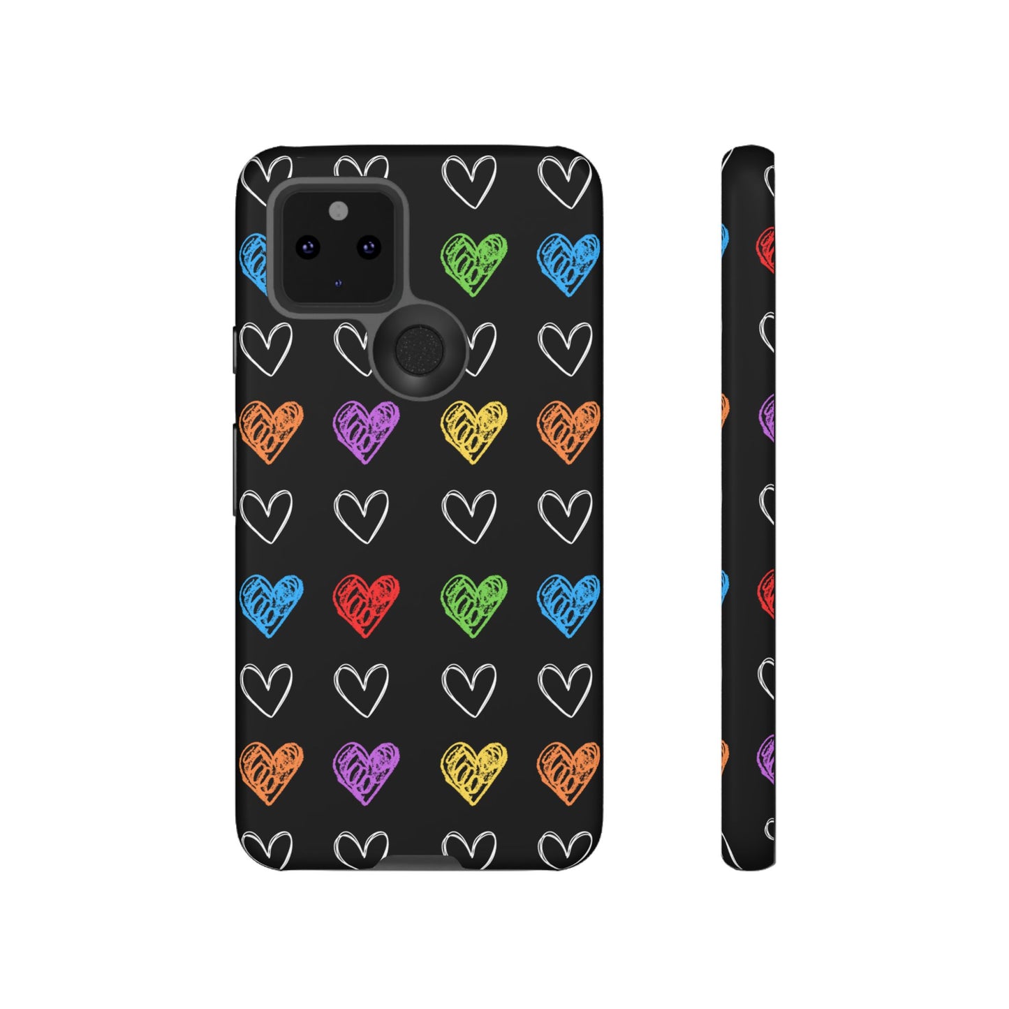 Colored Hearts Phone Case - for Apple, Samsung, and Google Phones