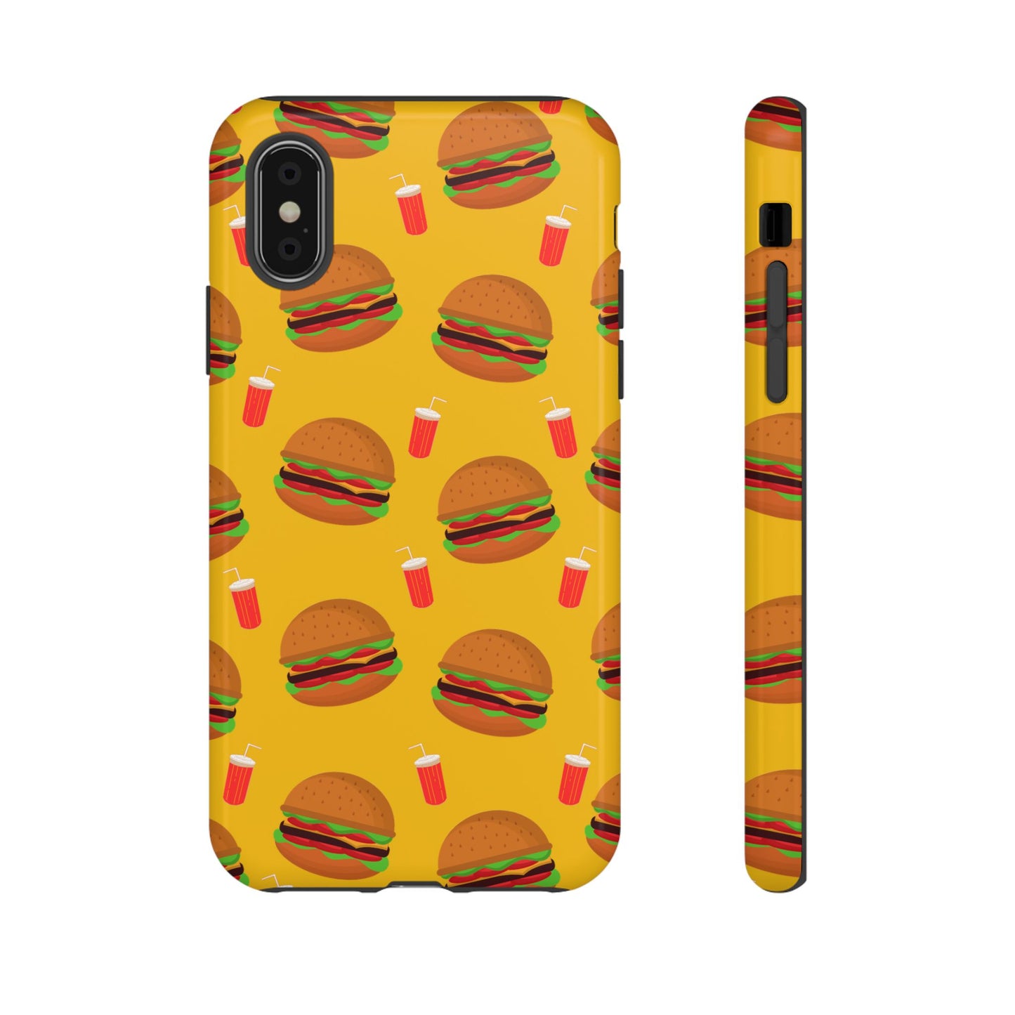 Burger and Drinks Phone Case - for Apple, Samsung, and Google Phones