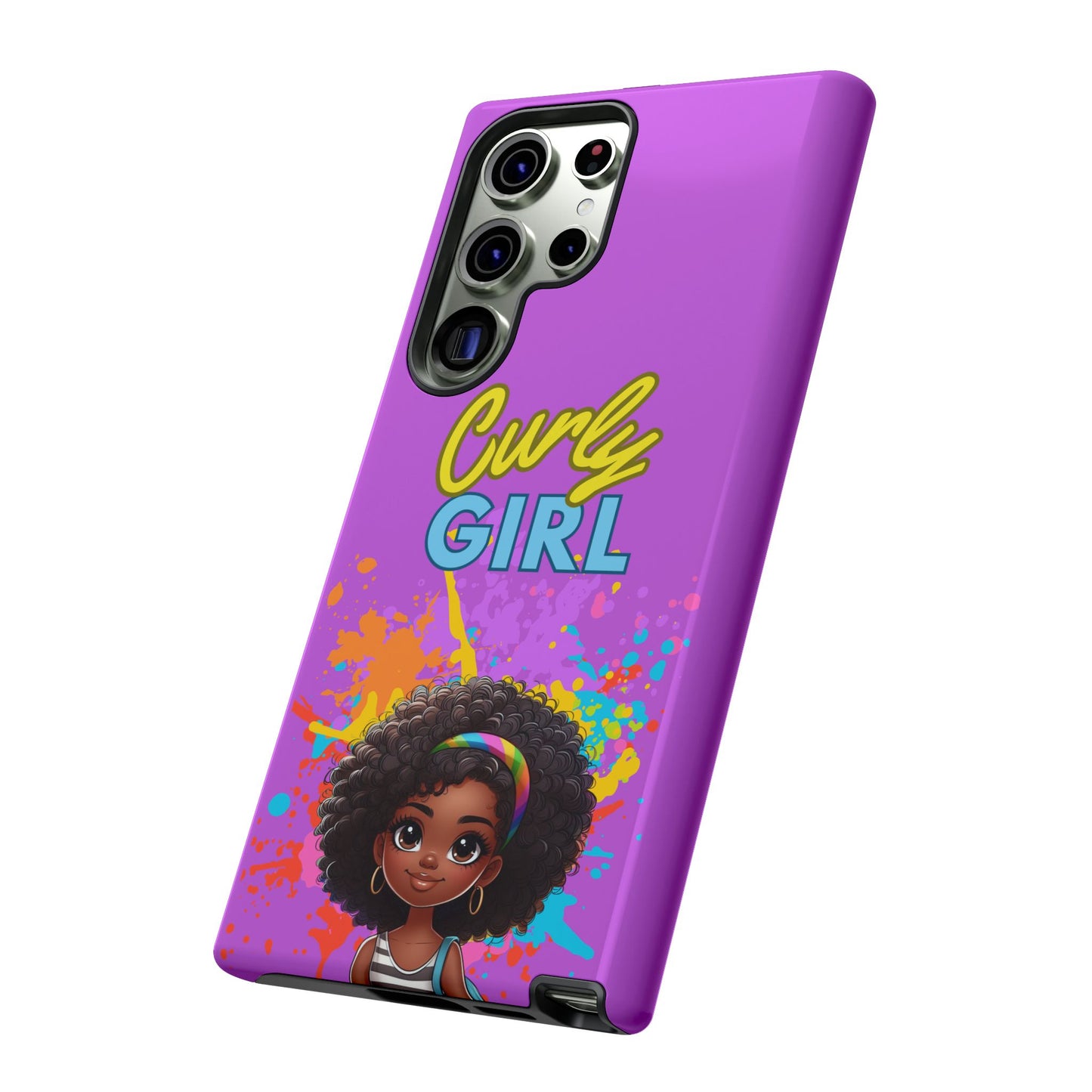 Melanin Curly Hair Afro Girl Phone Case - for iPhone, Samsung, and Google Phones