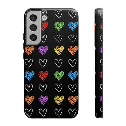 Colored Hearts Phone Case - for Apple, Samsung, and Google Phones