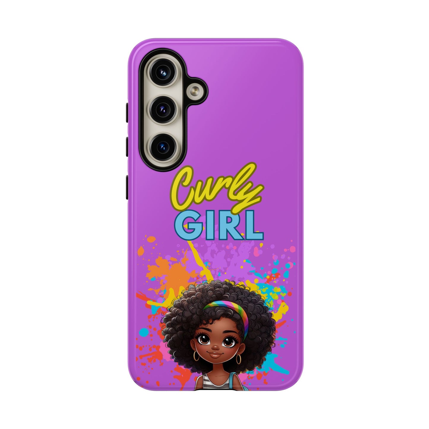 Melanin Curly Hair Afro Girl Phone Case - for iPhone, Samsung, and Google Phones