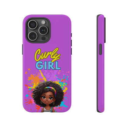 Melanin Curly Hair Afro Girl Phone Case - for iPhone, Samsung, and Google Phones