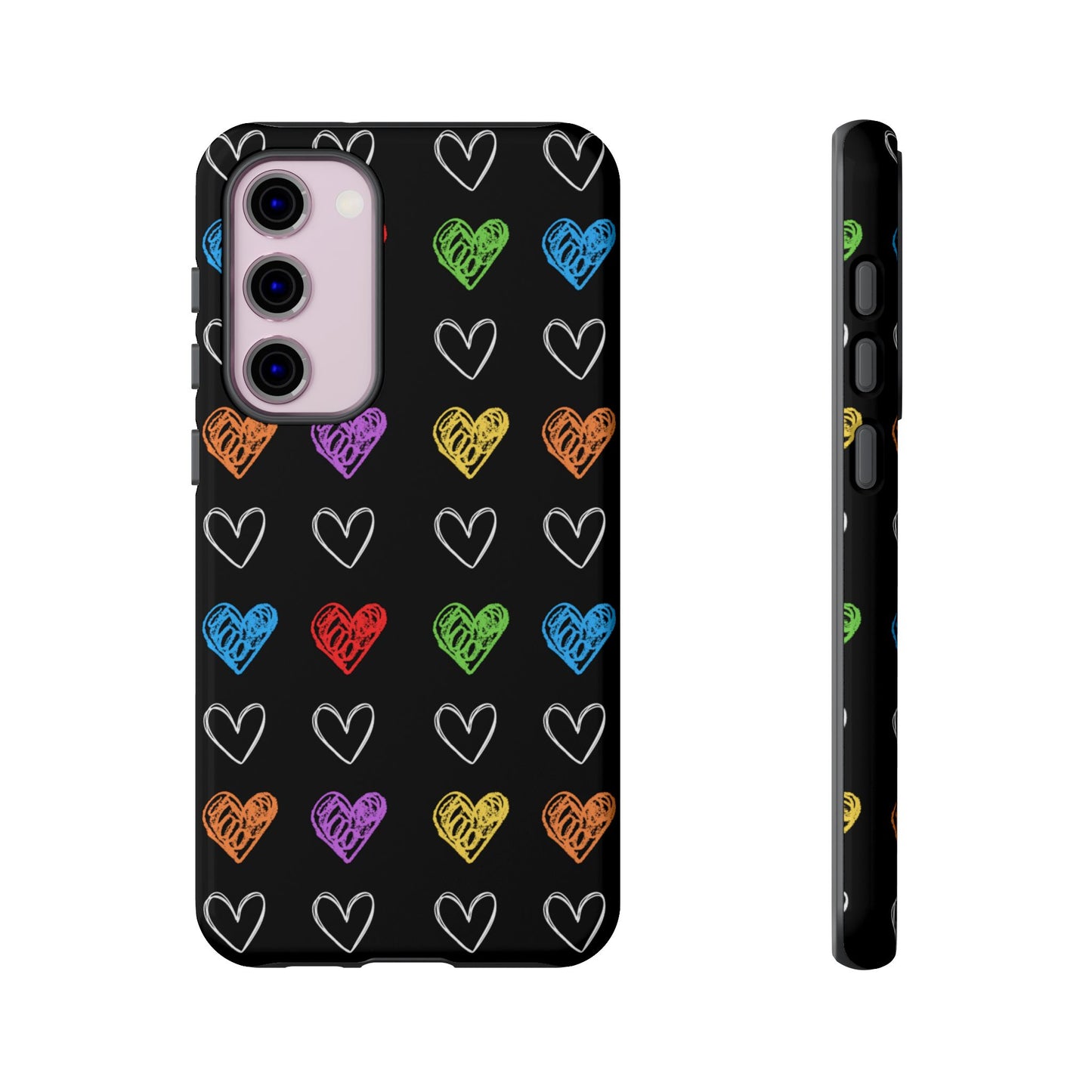 Colored Hearts Phone Case - for Apple, Samsung, and Google Phones