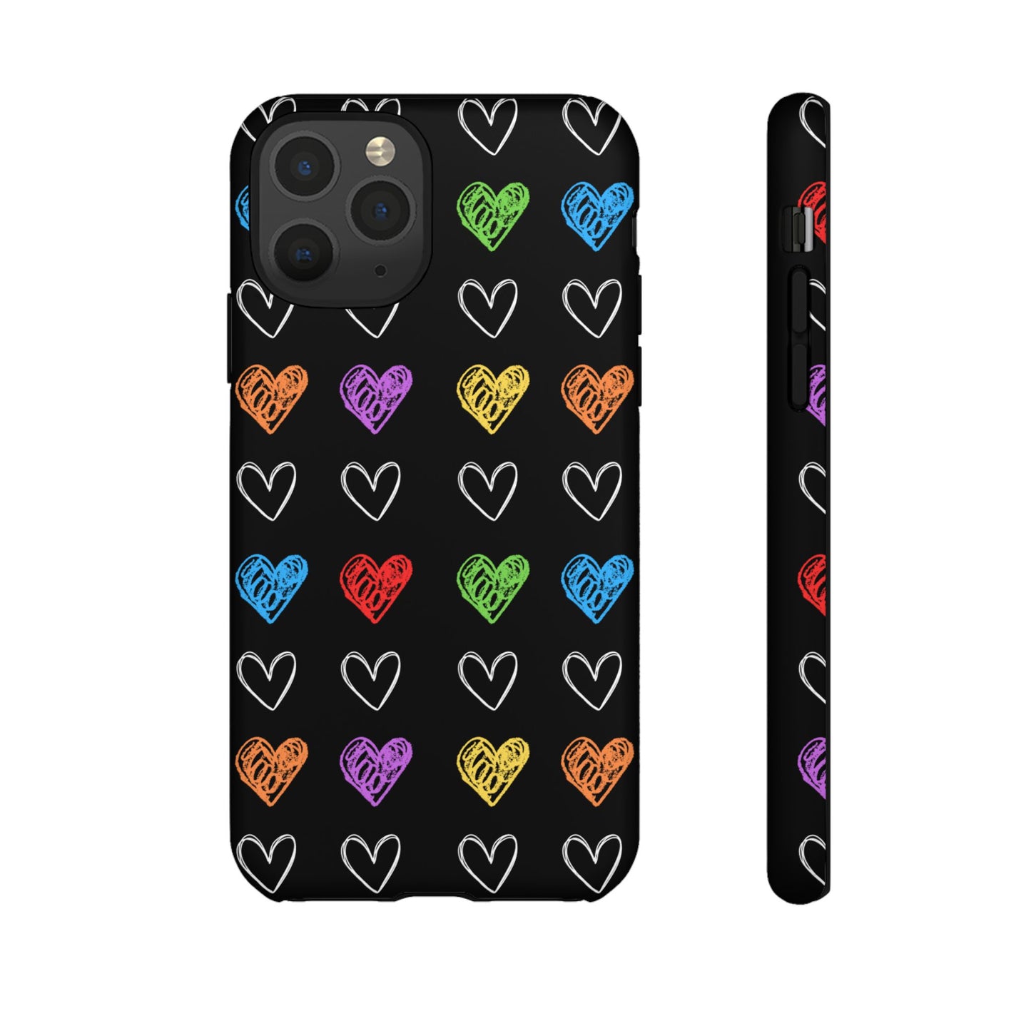 Colored Hearts Phone Case - for Apple, Samsung, and Google Phones