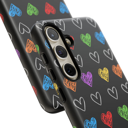 Colored Hearts Phone Case - for Apple, Samsung, and Google Phones