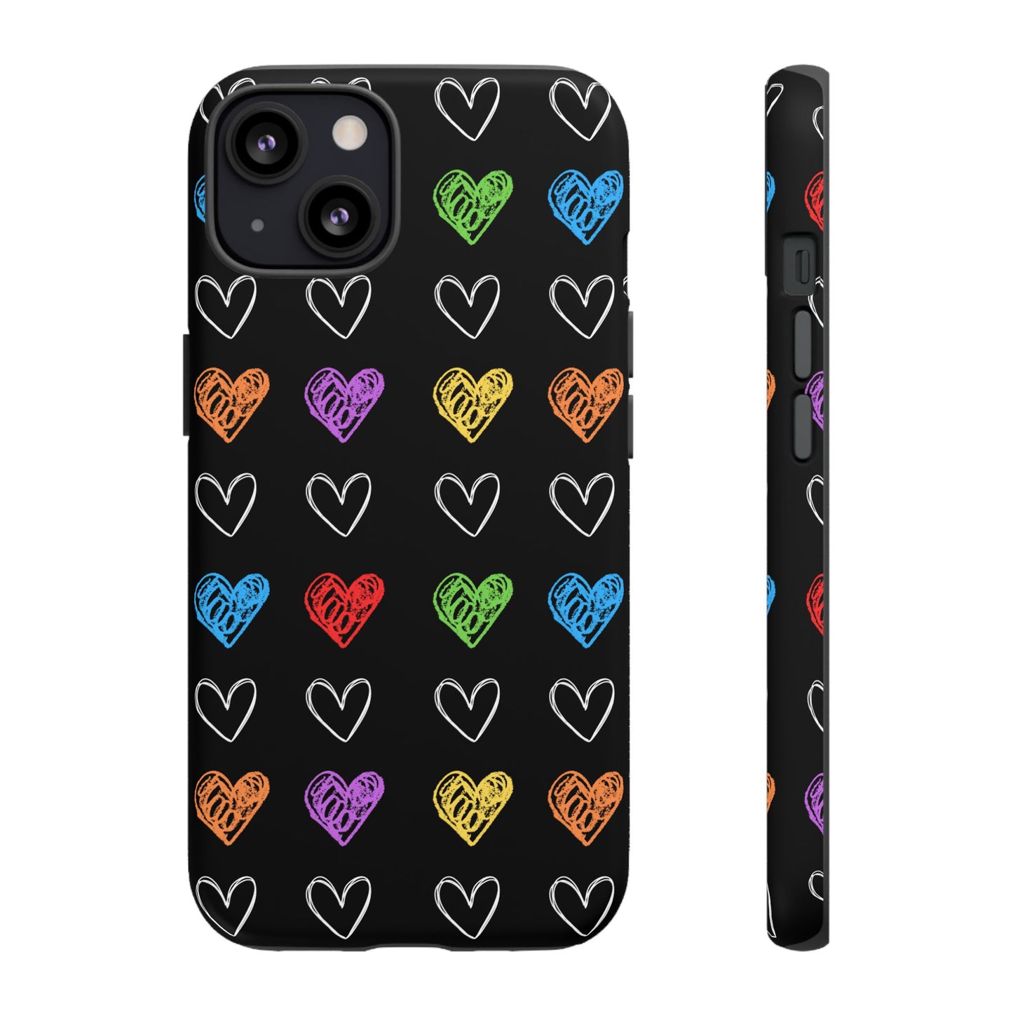 Colored Hearts Phone Case - for Apple, Samsung, and Google Phones